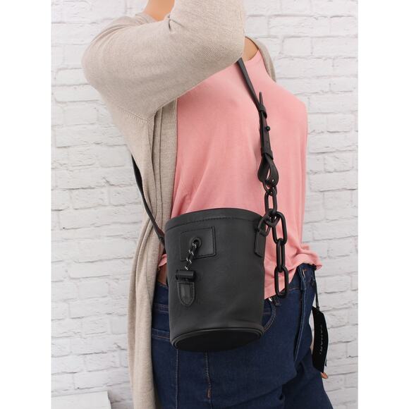 Louis Vuitton Chalk Nano Bucket Bag Monogram Shadow Leather Crossbody A4283 - Picture 3 of 11